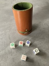 Yahtzee Vintage 5 Dice and Real Hide Case Set