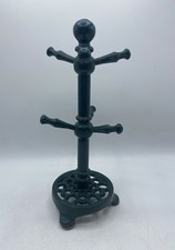 Mug Tree Stand Dark Green Cast Iron Country Kitchen Cup Holder Retro