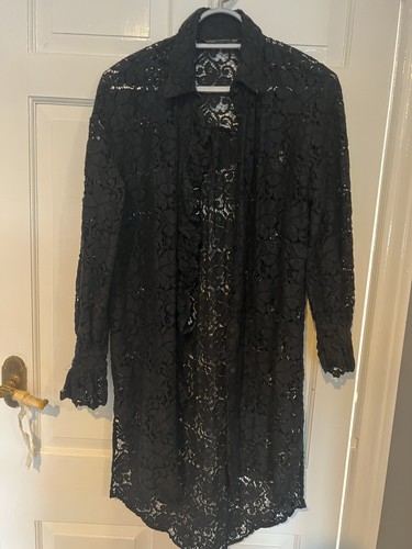 Zara black lace duster jacket - jacket,