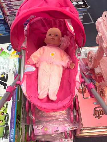 Silvercross pink pram doll - pink, set