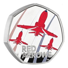 The Red Arrows 2025 UK 50p