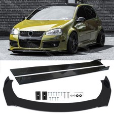 For VW GOLF MK5 MK6 MK7 Front Bumper Lip Splitter Spoiler + Side Skirts Body Kit