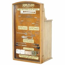 VERY RARE 1950'S RAWL PLUG SALES CABINET WITH TILL DRAWERS AND DISPLAY SECTION