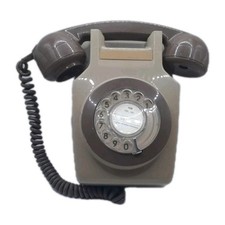 GPO 617 Wall Mounted Dial Phone , Green / Brown.. Untested