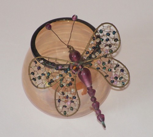 Vintage glass posy bowl - a,