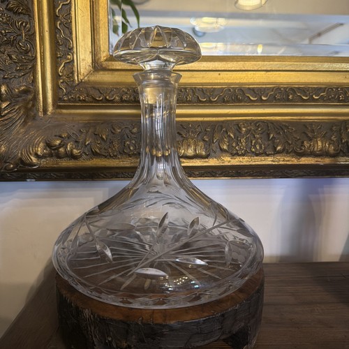 Old crystal cut glass ships - cut,