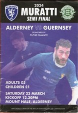 ALDERNEY v GUERNSEY-MURATTI semi-final football programme-44pages-23 March 2024