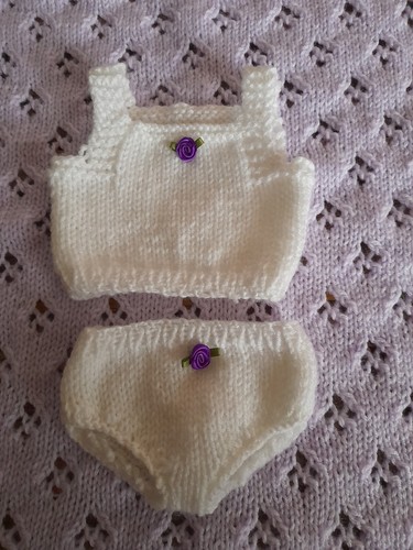 Hand knitted dolls - knitted, underwear