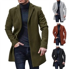 Mens Winter Warm Formal Trench