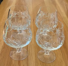 x4 vintage crystal cut glass