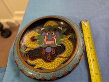 Rare Small Cloisonne Dragon Bowl