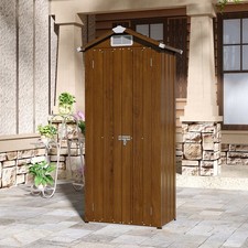 Small Garden Shed Metal Outdoor Storage Tool Box Lockable House Hut w/ Shelf NEW