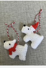 2 Knitted Westie West Highland