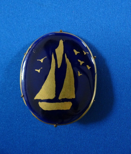 Vintage porcelain brooch pin - vintage,