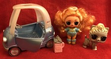 LOL Doll Remix Hair Flips Bluegrass Queen, Cozy Coupe Car & LOL Purrr Baby Cat.
