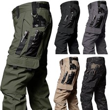 Mens Cargo Trousers Multipockets Work Trousers Tactical Combat Outdoor Pants