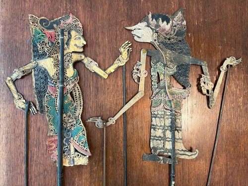 Pair antique wayang kulit - antique,