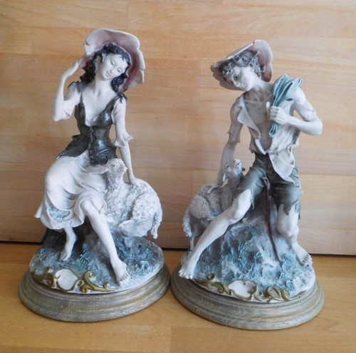 Pair capodimonte guiseppe - of,