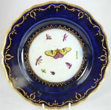 N937 18TH CENTURY ANTIQUE CHELSEA PORCELAIN PLATE BUTTERFLY INSECTS a