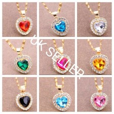 Sleek Titanic Heart Of Ocean Style Fine Crystal Rhinestone Heart Shaped Necklace