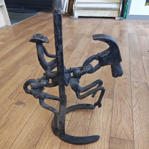 Metal art horseshoe hammer - horseshoe,