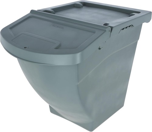 Plastic feed bin 60l - bin, grey