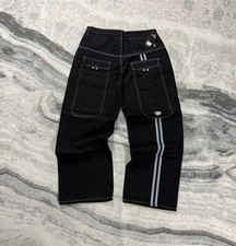 Vintage Berny's 2000's Y2K Black 32" Skater Oversized Baggy Contrast Cargo Jeans