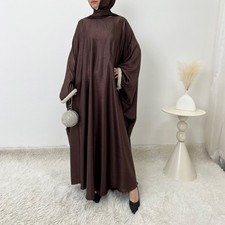 Dubai Women Long Dress Abaya Muslim Batwing Sleeve Kaftan Robe Evening Party