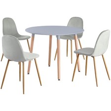 Round 4 Seat Grey Dinner Table