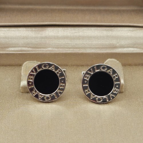 Bvlgari sterling silver onyx - silver,