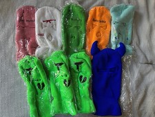Joblot 9x  embroidered balaclava ski mask beanies - Y2K rave Halloween style