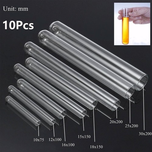 10pcs glass test tubes - tubes, rimless