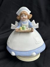 1970s Vintage Lefton Nurse Music Box figurine Spins & Plays "Spoonful of Sugar”