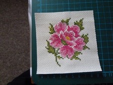 completed cross stitch card