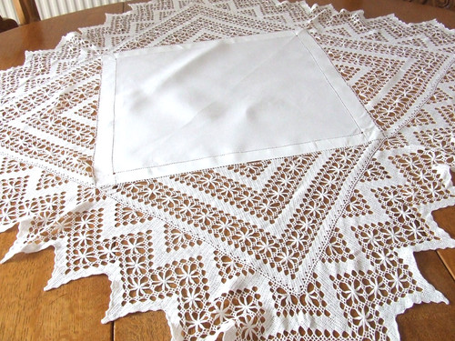 Vintage white linen hand - linen, &