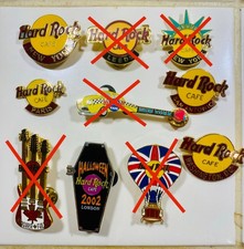 Small collection of Hard Rock Cafe badges pins available individually