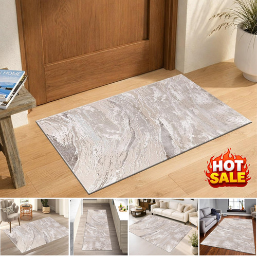 Beige jeze abstract area - abstract, rug