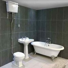 Petworth Traditional Roll Top Bath Suite High Level Toilet Bathroom Suite