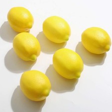Veryhome 6pcs Artificial Lemon Fake Fruit Plastic Food For Home