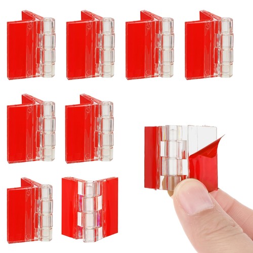 8pcs clear plastic hinges - clear,