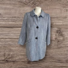 Stunning Dept 19 Ladies Long Jacket With Pockets In A Size 12 Woolmix