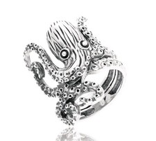 Shipton & Co Sterling Silver 925 Octopus Kracken Ring Size N BNWOB Gothic