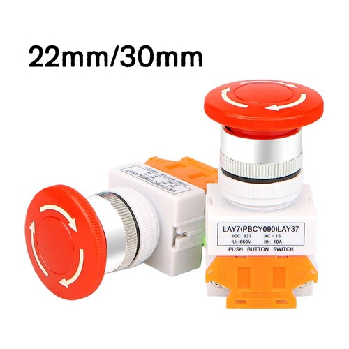 30mm mushroom head stop - 22/30mm, e-stop