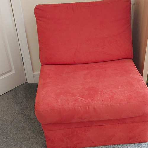 Red convertible sofa bed - convertible,