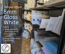 Acrylic off cut, 5mm Gloss White Perspex, plastic sheet material, laser cutting