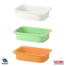 IKEA TROFAST Storage Box Light Green Orange White Stackable Bin Tray 42x30x10cm
