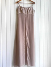 Hilary Morgan Special Occasion Dress Light Tan w/ Sequins Size 12 BU