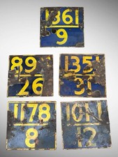 Vintage Enamel Railway Track Numbers Sign Original Old - (1)