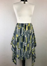 TOAST Silk Skirt 12 Asymmetrical Layered Green Yellow