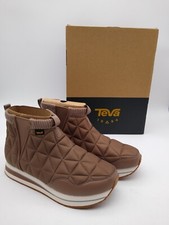 Teva Women's Reember Mid Platform Quilted Slip On Boots Brown Size 9 NEW F2